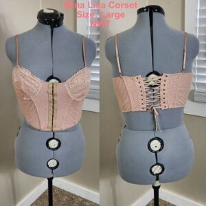 Mina Lisa Corset Size Large NWT Corset Only Polka Dots